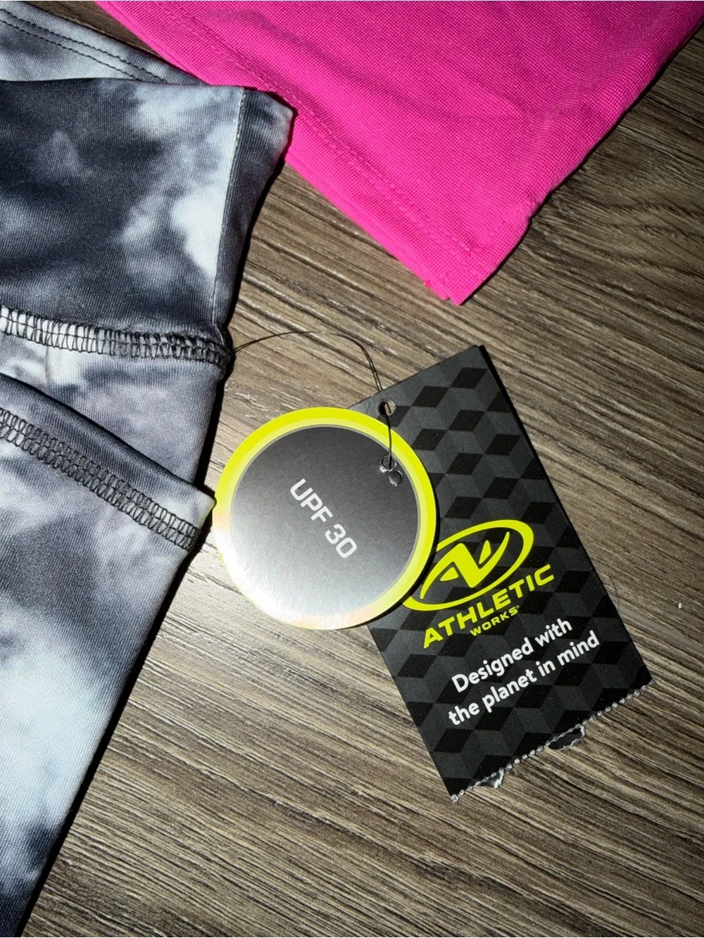 Girls Black & White Tie-Dye Performance Leggings & pink top size kids 7/8